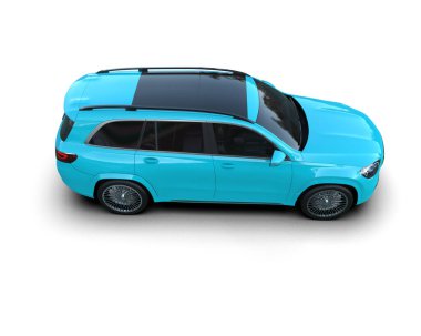 Mavi spor araba. 3d oluşturma