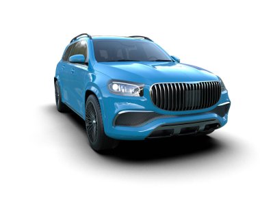 Modern araba arka planda izole edilmiş. Kırpma yolu ile 3d oluşturma