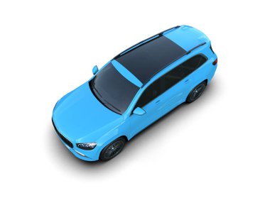 Bir arabanın üç boyutlu çizimi. beyaz arkaplanda izole.