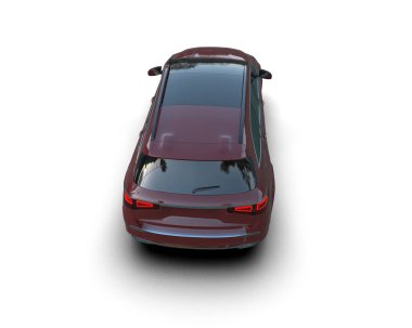 Beyaz arkaplanda 3 boyutlu hazırlanmış araba