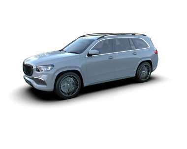 modern suv. Beyaz arka planda izole edilmiş. 3d oluşturma