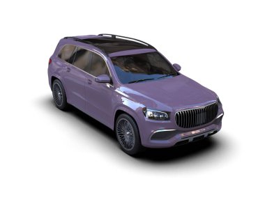 Beyaz arka planda lüks bir araba. 3d oluşturma -