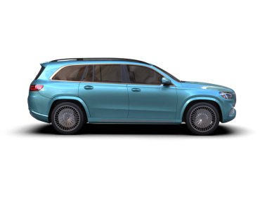 Mavi arazi aracı. 3d oluşturma