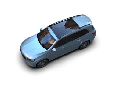 Beyaz bir yüzeyde modern şehir arabası. izole.