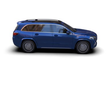 Mavi renkli arazi aracı. 3 Boyutlu Hazırlama