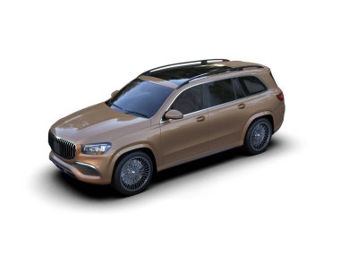 Beyaz arka planda birinci sınıf bir aile. 3 Boyutlu Hazırlama.