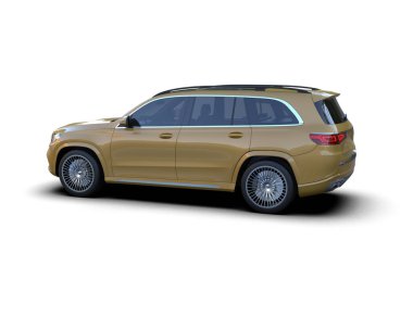 modern SUv beyaz arkaplanda izole edildi. 3d görüntüleme - illüstrasyon