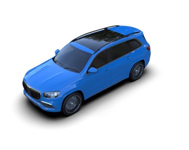 Mavi renkli araba. 3 Boyutlu Hazırlama