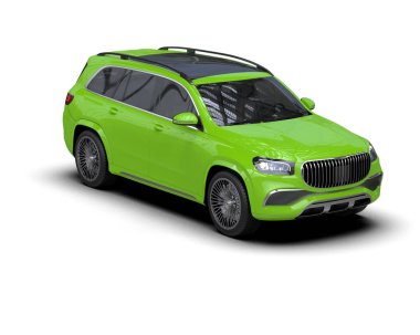 modern yeşil şehir arabası - 3D görüntüleme