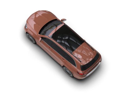 Modern şehir arabası beyazdan izole edilmiş. 3D görüntüleme - illüstrasyon