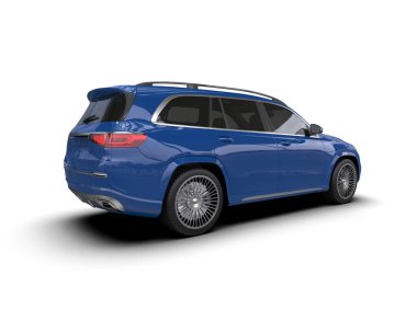 Beyaz arka planda lüks, modern bir araba. 3d illüstrasyon