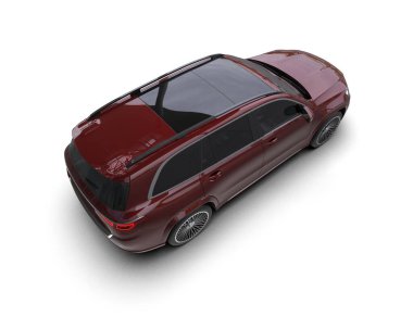 Beyaz arka planda kırmızı lüks araba..