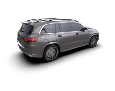 Siyah lüks araba beyaz arka planda izole edilmiş.