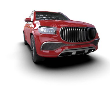 Beyaz arka planda modern lüks bir araba. 3d illüstrasyon