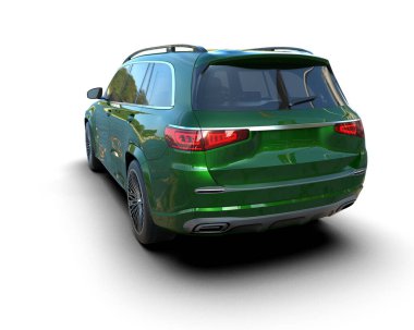 Gri arka planda modern lüks SUV. 3d oluşturma