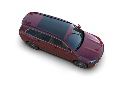 Modern araba arka planda izole edilmiş. 3D görüntüleme - illüstrasyon