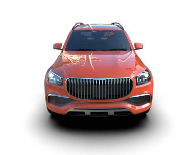 araba beyaz arkaplanda izole edildi