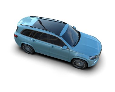 modern lüks araba beyaz arka planda izole edilmiş - 3 boyutlu görüntüleme