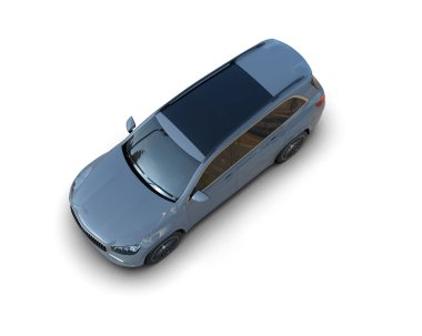 modern araba beyaz arkaplanda izole edildi