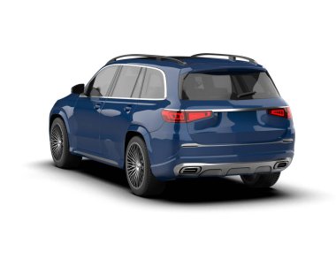 Gri arka planda mavi çizgili siyah, modern aile cipi. 3 boyutlu.