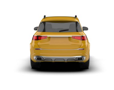 Beyaz arka planda sarı spor araba