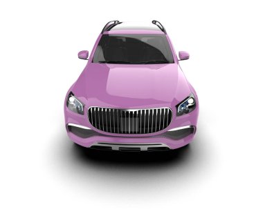 Pembe modern spor araba - ön manzara