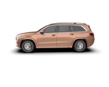 SUV aracı beyaz arka planda izole edildi. 3d oluşturma