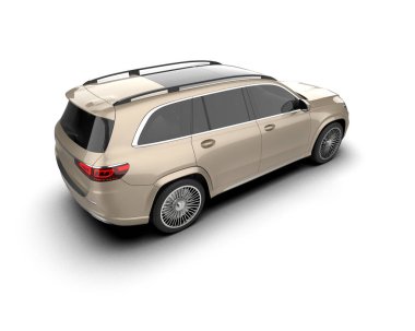 Beyaz arka planda modern lüks SUV 3D