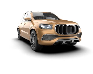 Modern SUV beyaz arka planda izole edildi. 3d oluşturma.
