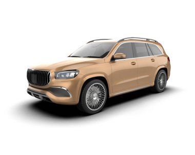 Modern araba beyazda izole edilmiş. 3 Boyutlu Hazırlama.