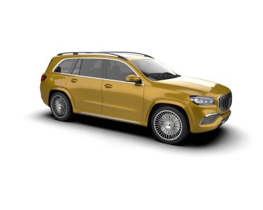 3D modern lüks marka - daha az genel SUV beyaz stüdyo ortamında izole