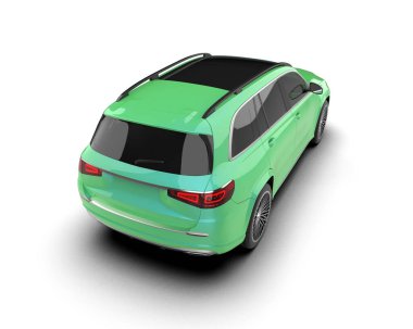 3 boyutlu illüstrasyon. yeşil modern araba. beyaz arkaplanda izole.