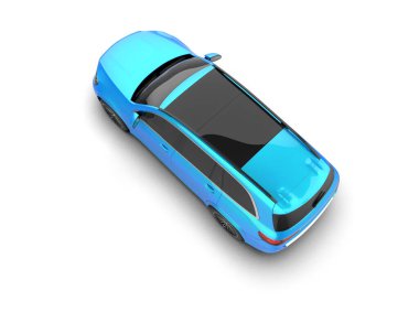 Modern araba beyaz bir arabada izole edilmiş.