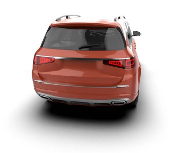 Beyaz arka planda gerçekçi modern bir araba. 3 d