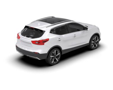 modern beyaz araba arka planda izole edildi.