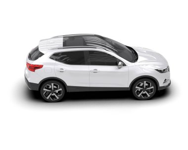 Modern şehir cipi arka planda izole edildi. 3d oluşturma.