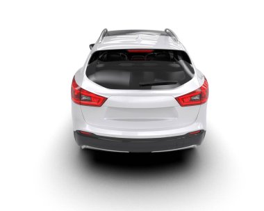 Mesajın için boş yeri olan beyaz spor araba. 3d illüstrasyon