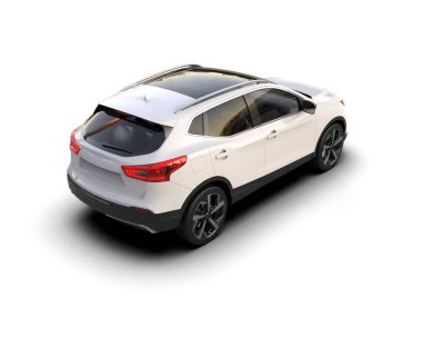 beyaz modern araba izole