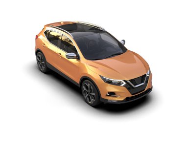 Lüks araba aile konsepti. 3d oluşturma