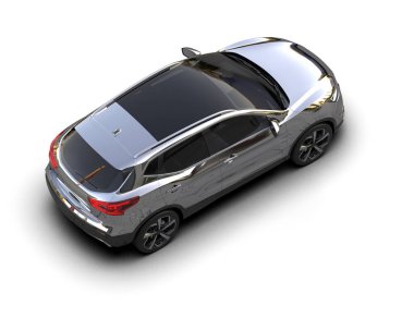 beyaz arkaplanda araba, 3D illüstrasyon - oluşturma