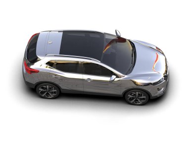 Modern şehir manzaralı siyah SUV