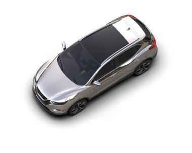 Boş siyah yüzeyi olan modern bir araba. 3d oluşturma.