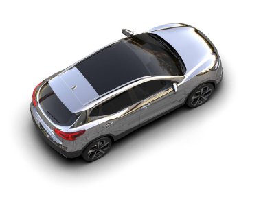 Beyaz arkaplandaki bir arabanın 3 boyutlu canlandırması