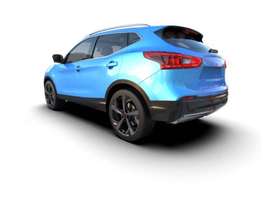 Modern araba beyazda izole edilmiş. 3D görüntüleme - illüstrasyon