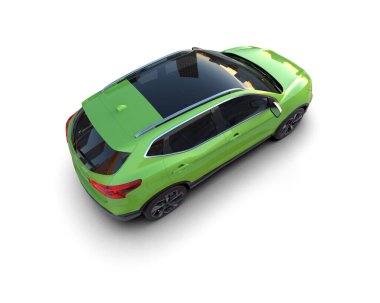 Yeşil spor araba - yan görüş. 3 Boyutlu Hazırlama