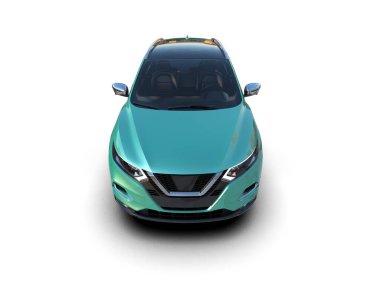 Gri arka planda modern şehir arabası ailesi. 3d illüstrasyon