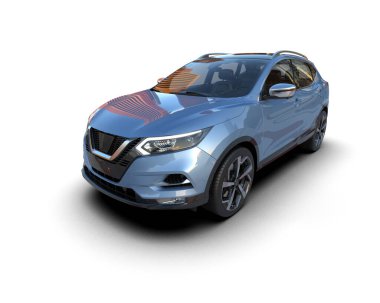 modern siyah SUv kırpma yolu ile beyaz arkaplanda izole