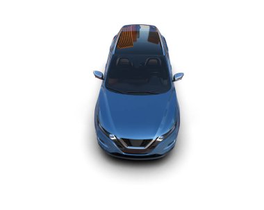 Mavi modern araba siyah arka planda izole edilmiş. 3d oluşturma