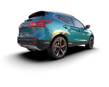 Tasarım ve reklamınız için kırpma yolu olan modern otomobil arka planda izole edildi