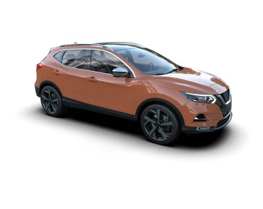 Beyaz arka planda kırmızı spor araba. 3d oluşturma